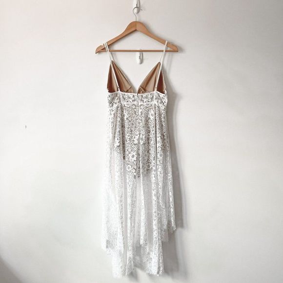 For Love & Lemons Rosemary White Lace Midi Dress Sz M - Picture 7 of 10